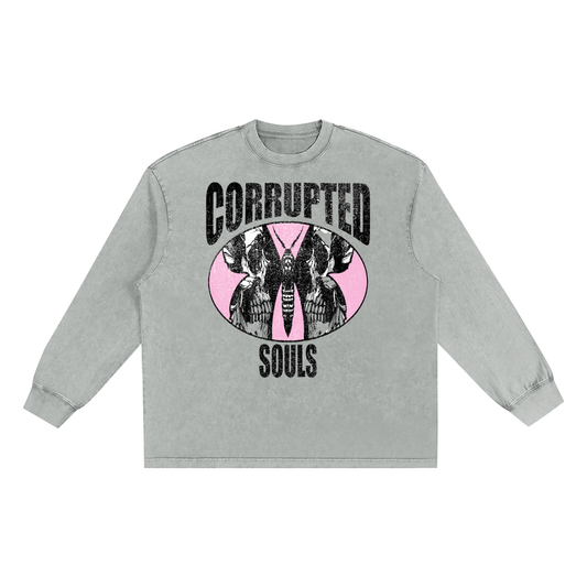 Snow Washed Oversize Long Sleeve Corrupted Tee 7 Variations